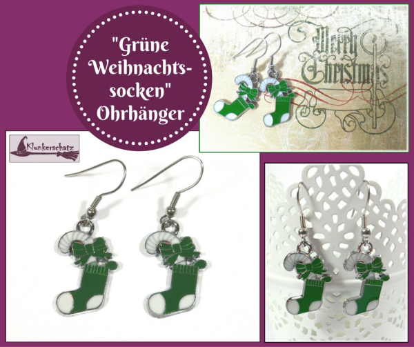 "Weihnachtssocken" - weihnachtliche Ohrhänger